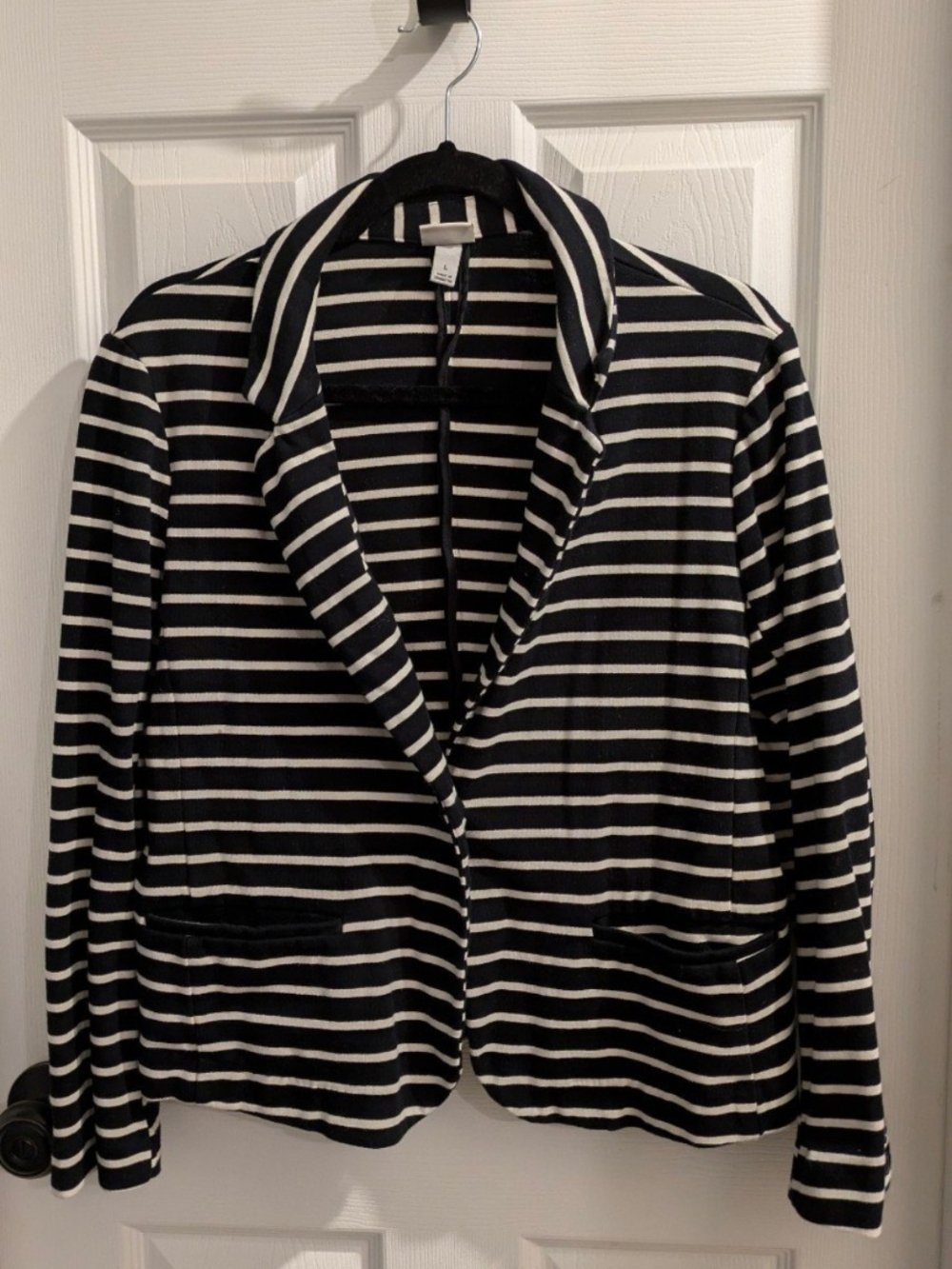a new day Black and White Striped Blazer